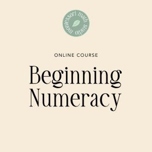 Course page for Montessori activities page Beginning Numeracy