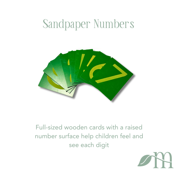 Montessori kits for three year olds content showing sandpaper numbers