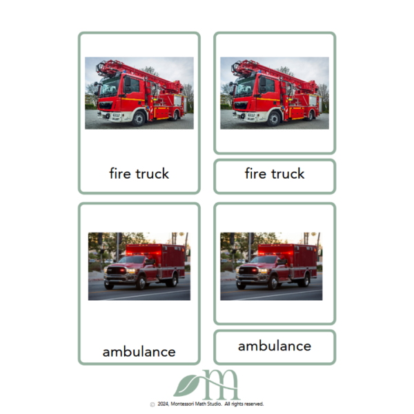 page example of wheeled vehicle three part cards